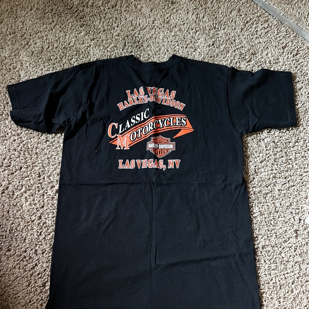 Harley-Davidson Black and Orange Short Sleeve Tee